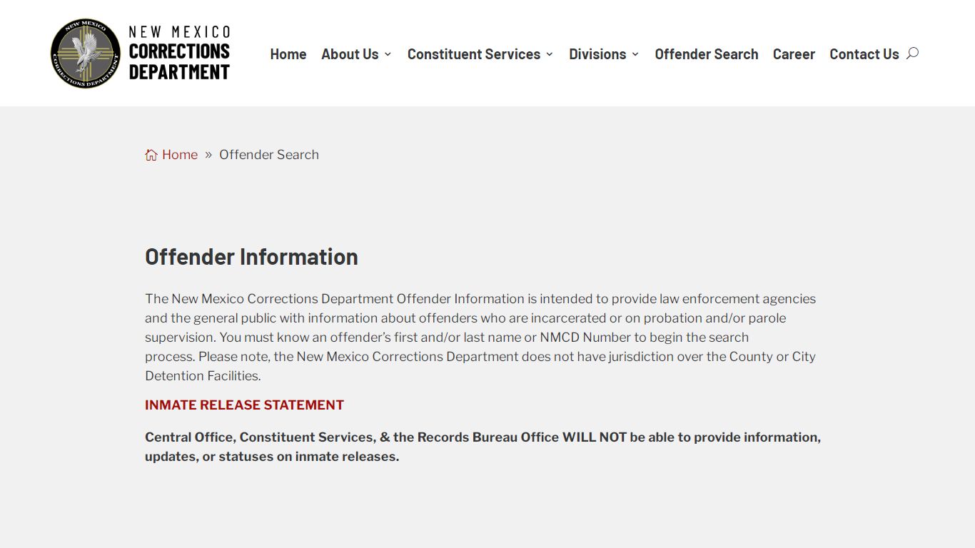 Offender Search | NM Corrections Department - New Mexico